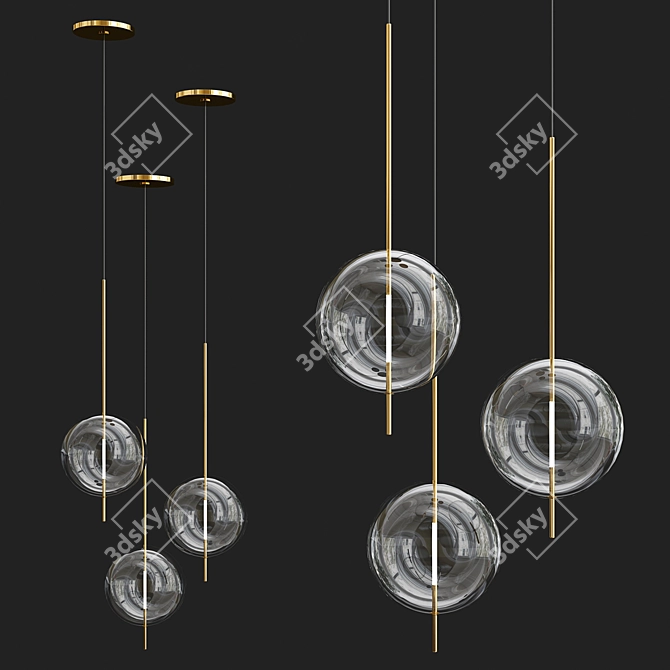 Sophisticated Kandinsky Pendant Light 3D model image 1