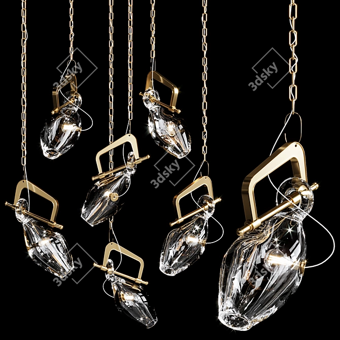 Modern Bulb Clamp Chandelier 3D model image 1