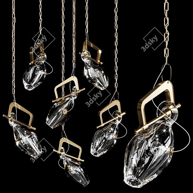 Modern Bulb Clamp Chandelier 3D model image 3