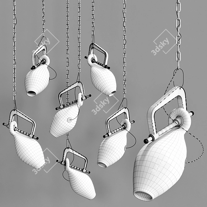 Modern Bulb Clamp Chandelier 3D model image 4