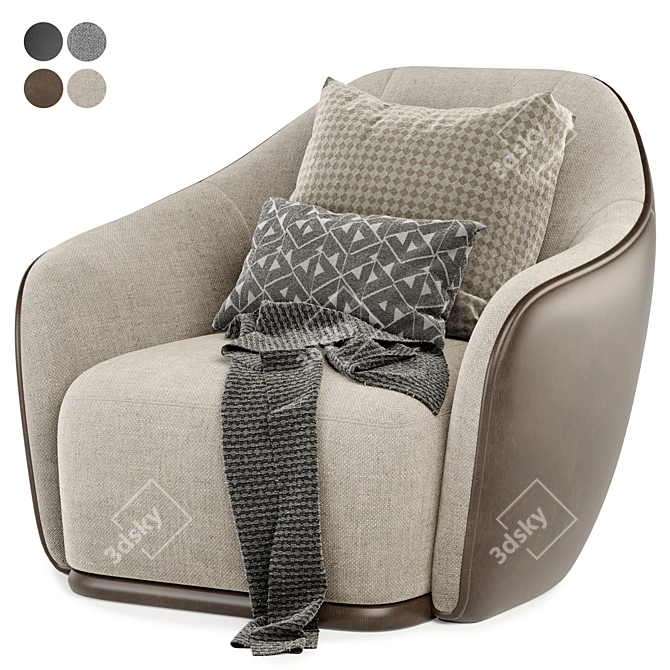 Elegant Sillon Armchair: Luxury and Comfort 3D model image 2