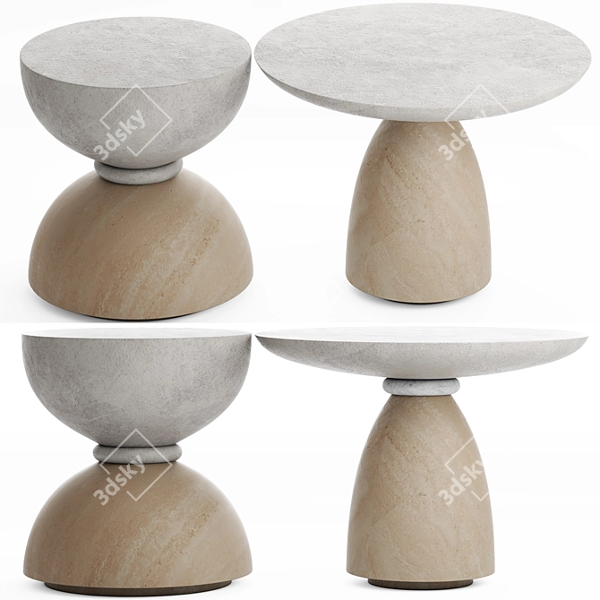 Pimar Lecce Stone Geo Table 3D model image 2