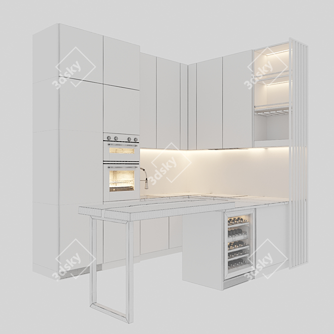 Modern Kitchen Set 2015 3D model image 1