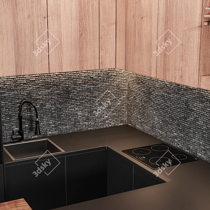 Modern Kitchen Set 2015 3D model image 6