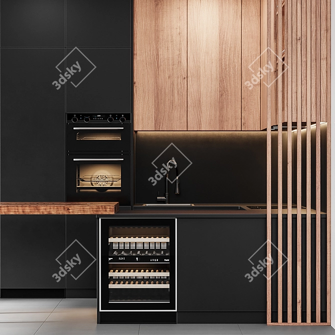 Modern Kitchen Set 2015 3D model image 10