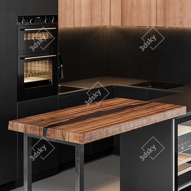 Modern Kitchen Set 2015 3D model image 12