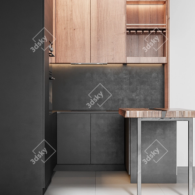 Modern Kitchen Set 2015 3D model image 15