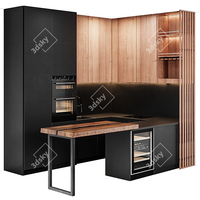 Modern Kitchen Set 2015 3D model image 18