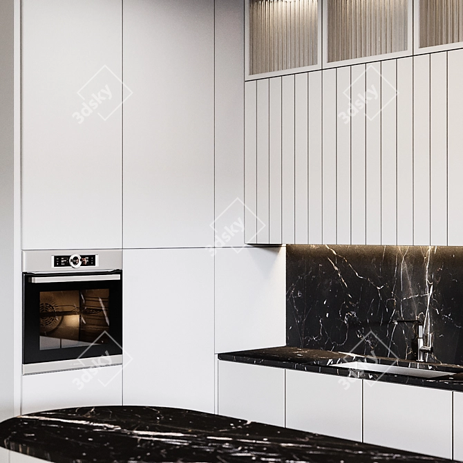 Modern White Kitchen 2015 3D model image 5