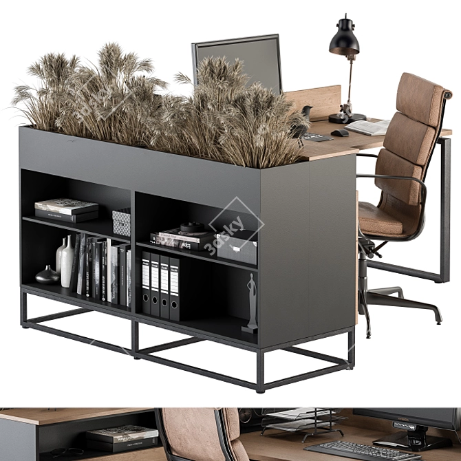 Executive Office Furniture Set 3D model image 2