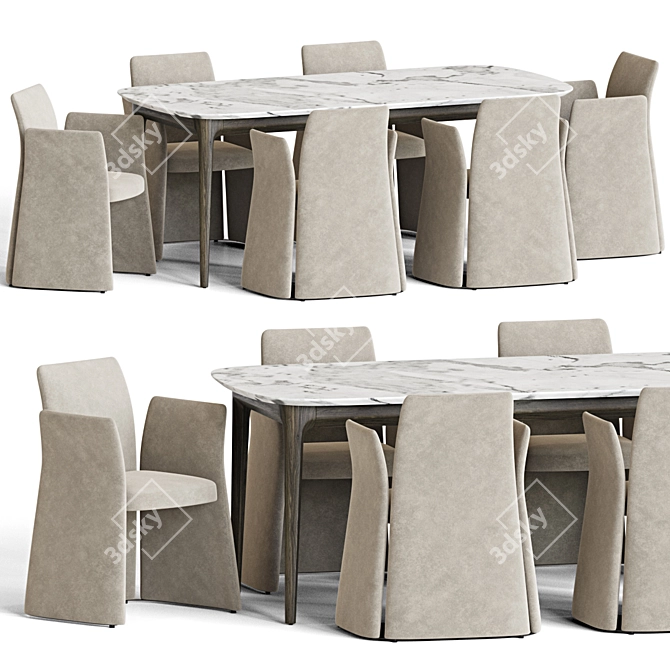 Sleek 2012 Dining Set 3D model image 1