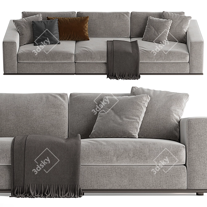 Luxurious Minotti Hamilton Sofa: Premium 3-Seater 3D model image 2