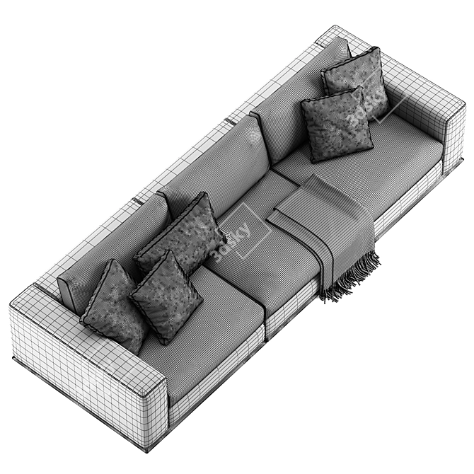 Luxurious Minotti Hamilton Sofa: Premium 3-Seater 3D model image 7