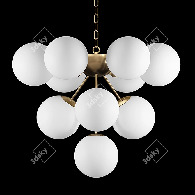 Elegant Grape Cluster Chandelier 3D model image 1