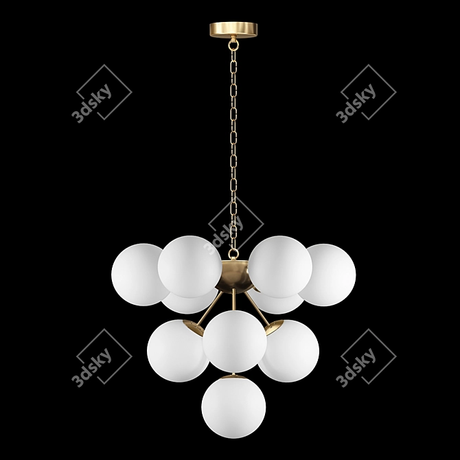 Elegant Grape Cluster Chandelier 3D model image 2