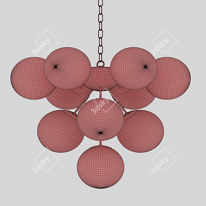 Elegant Grape Cluster Chandelier 3D model image 3