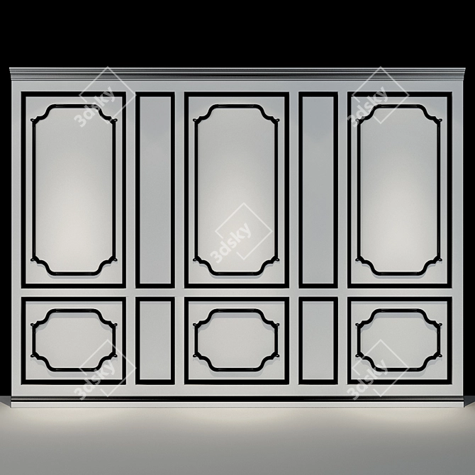 Elegant 3D Wall Panel 3D model image 2