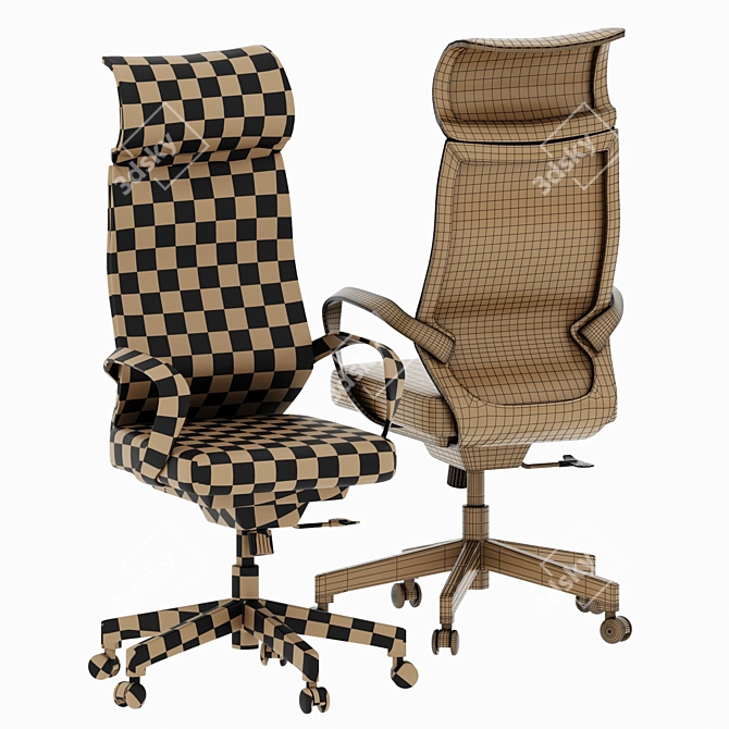 Neo Mesh Office Chair: Silver Metal, Fabric Upholstery, Ergonomic Design 3D model image 3
