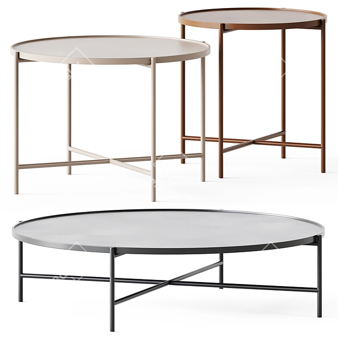 Dolly Coffee Tables: Elegant & Versatile 3D model image 1