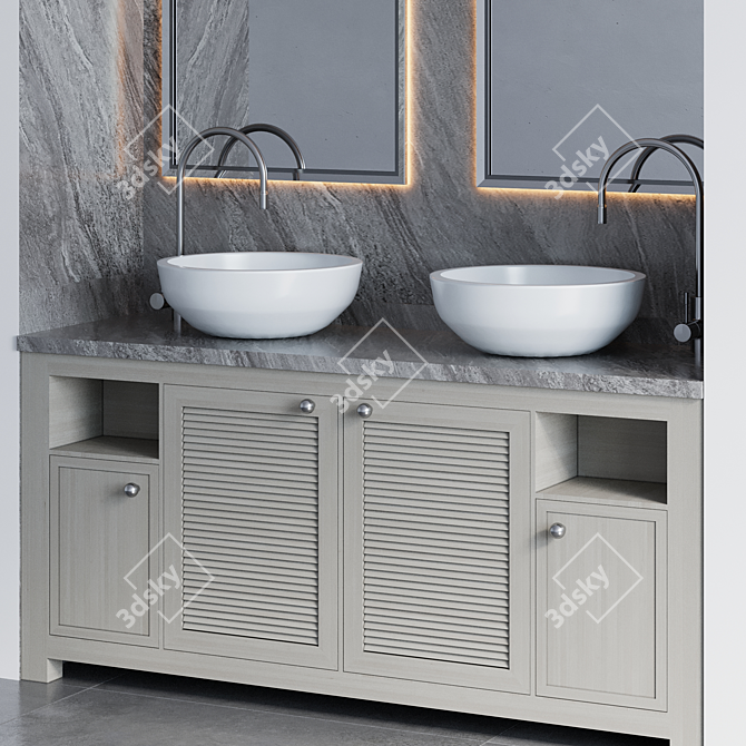  Modern Bathroom Furniture Set 3D model image 3