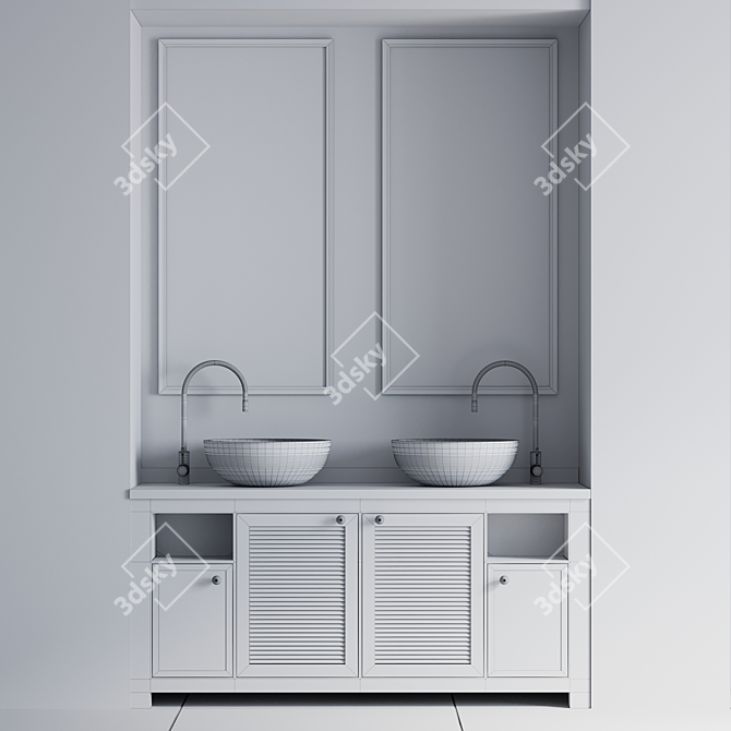  Modern Bathroom Furniture Set 3D model image 4