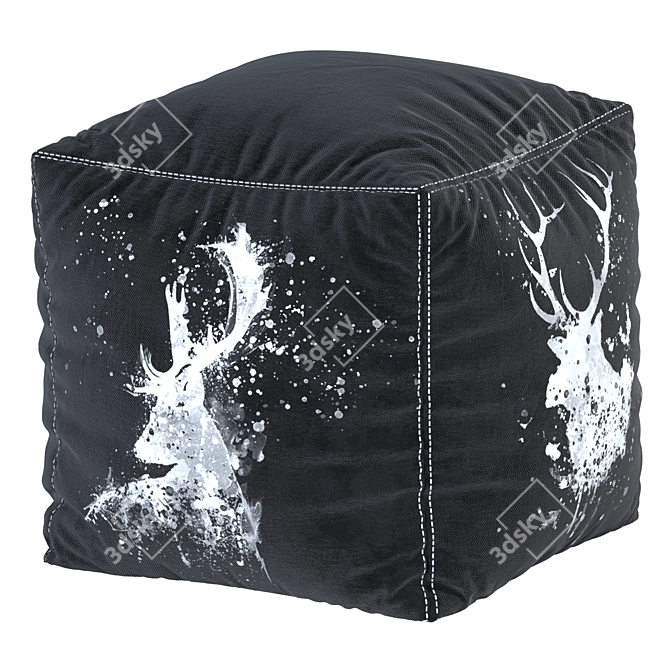 Animal Silhouette Square Ottoman 3D model image 1