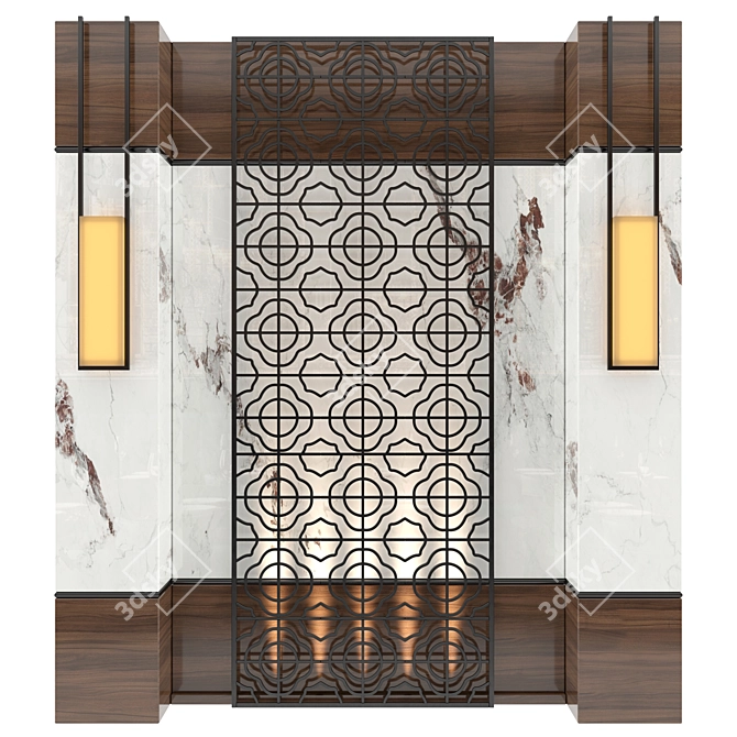 Title: Elegant Room Divider 3D model image 1