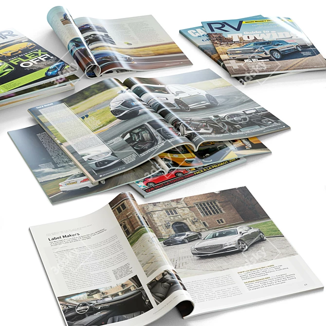 Rev up Your Knowledge with Automotive Magazines 3D model image 1