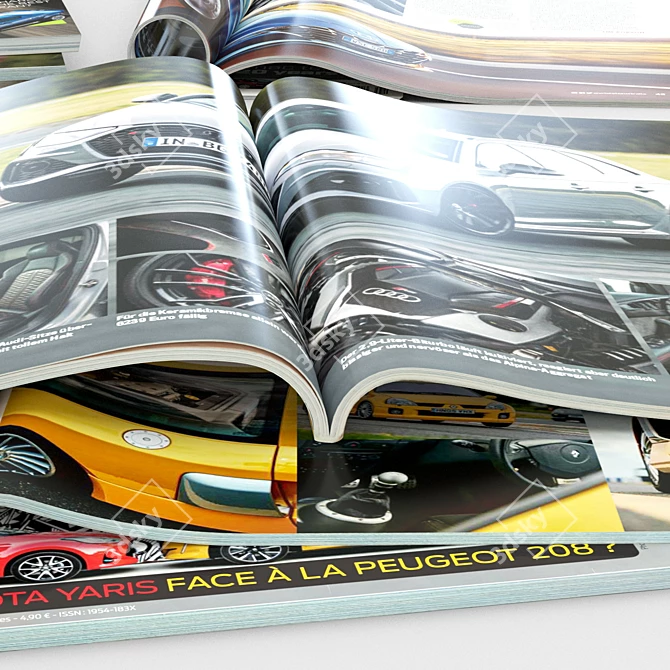 Rev up Your Knowledge with Automotive Magazines 3D model image 4