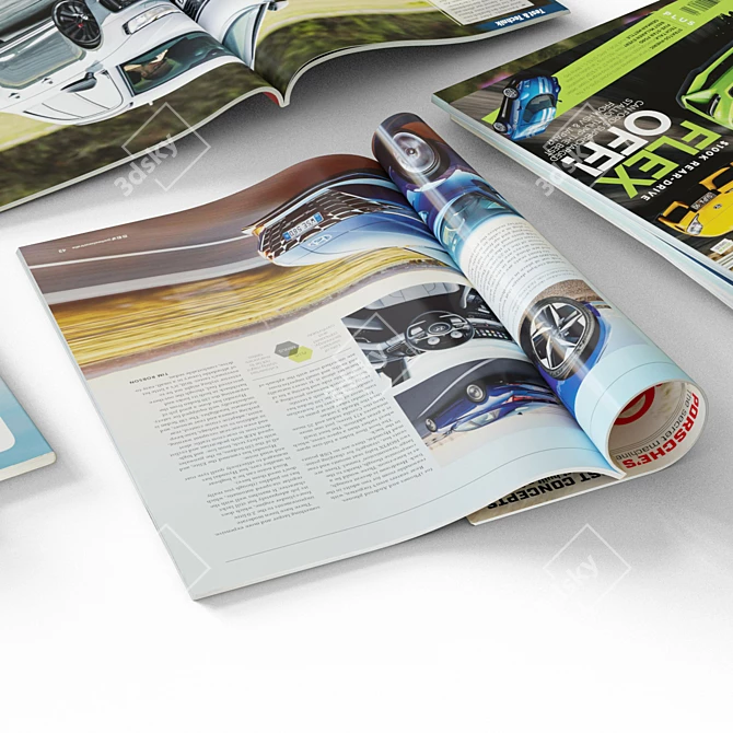 Rev up Your Knowledge with Automotive Magazines 3D model image 6