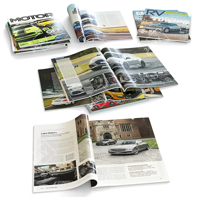 Rev up Your Knowledge with Automotive Magazines 3D model image 8