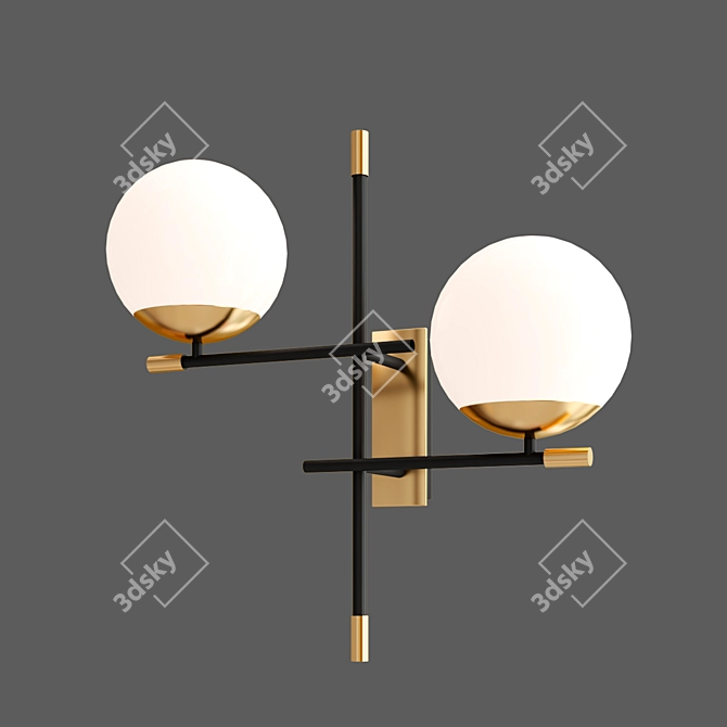 Nostalgic Glow: Metal Wall Lamp 3D model image 1