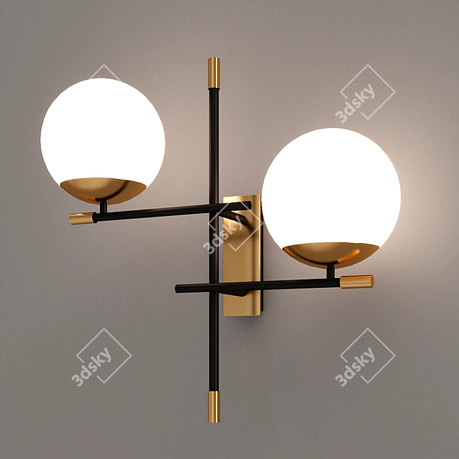 Nostalgic Glow: Metal Wall Lamp 3D model image 3