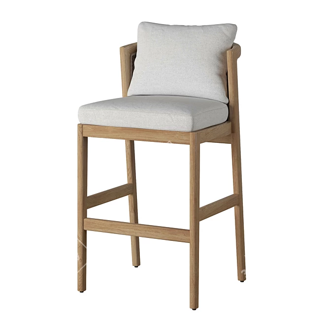 Elegant RH Malta Barstool 3D model image 1