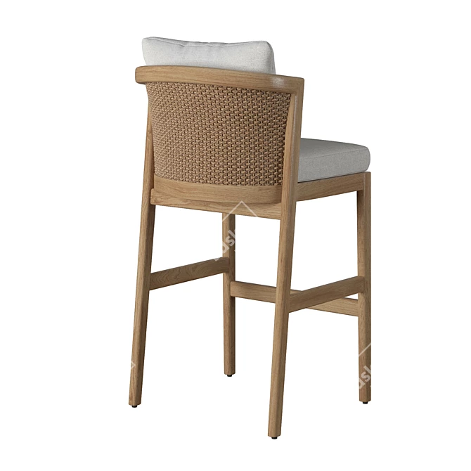 Elegant RH Malta Barstool 3D model image 3