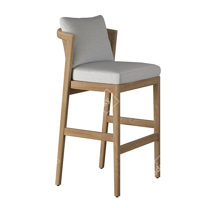 Elegant RH Malta Barstool 3D model image 4