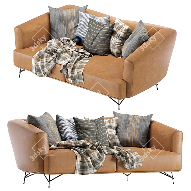 Italian Leather Sofa: Ditre Italia Lennox 3D model image 1