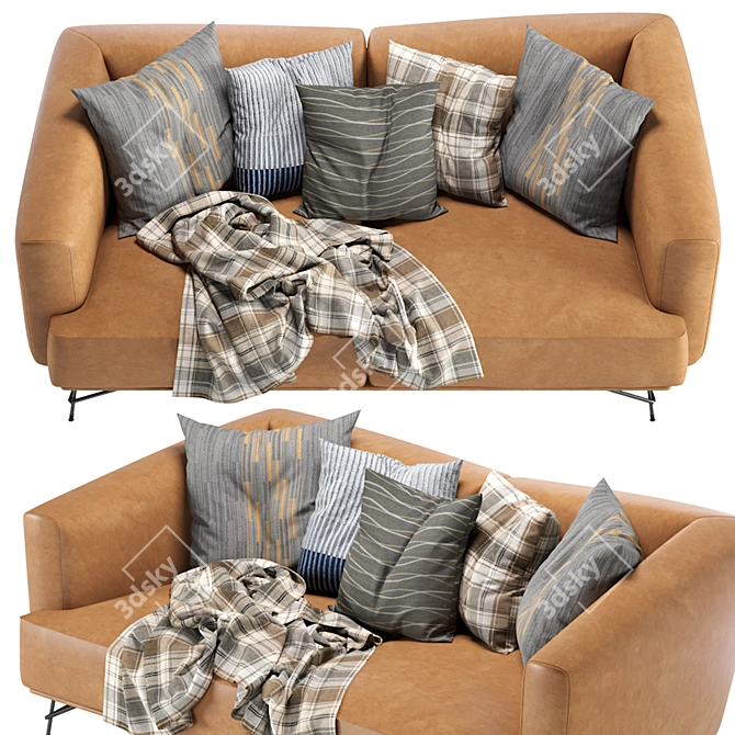 Italian Leather Sofa: Ditre Italia Lennox 3D model image 4