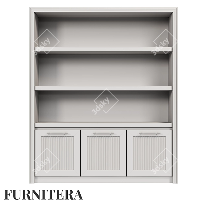 Nolan Oak Veneer Bookcase: Classic Style with Ample Storage 3D model image 3