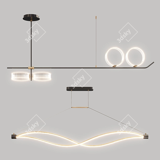 Illuminating Elegance: LED Chandelier Collection 3D model image 1