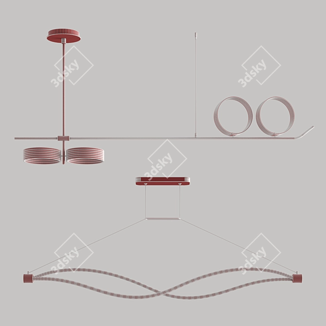 Illuminating Elegance: LED Chandelier Collection 3D model image 2