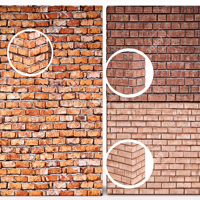 Brick Wall 2.0: Displacement & Bump 3D model image 1