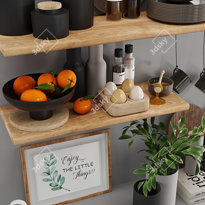 Stylish Kitchen Accessory Set 3D model image 4