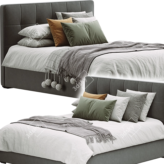 Luxurious Bed Bardo Meridiani 3D model image 2