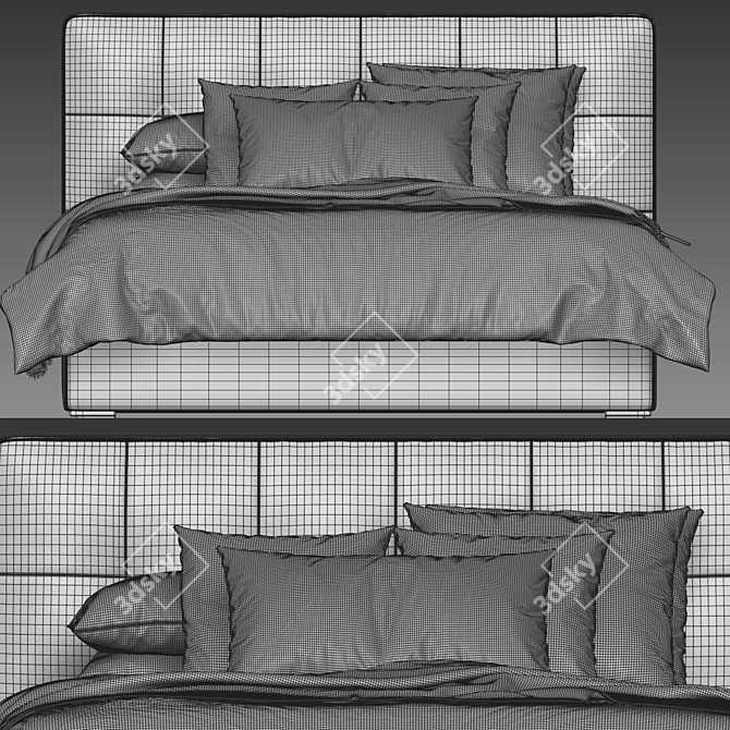 Luxurious Bed Bardo Meridiani 3D model image 5