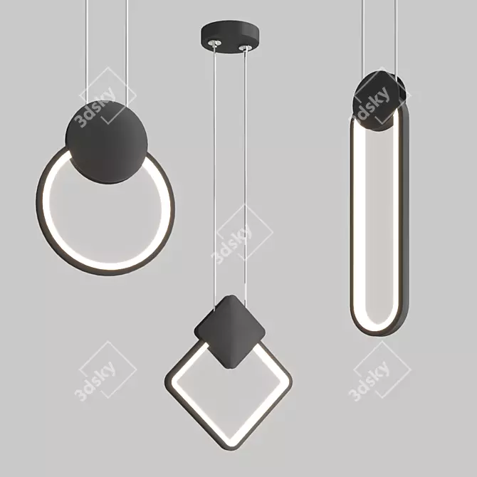 Sleek LED Pendant Light 3D model image 2