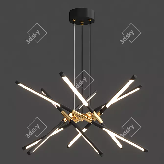 Elegant LED Pendant Chandelier - Illuminate Your Space 3D model image 2