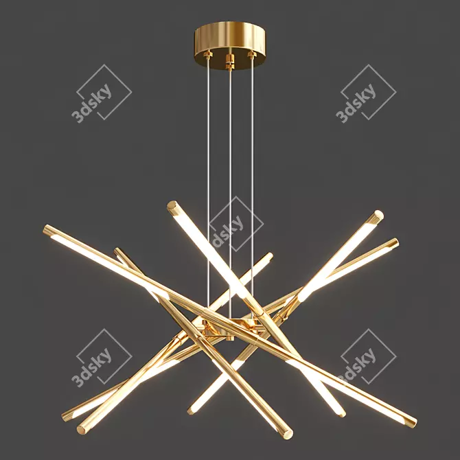 Elegant LED Pendant Chandelier - Illuminate Your Space 3D model image 3