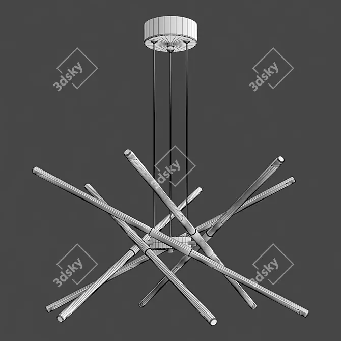 Elegant LED Pendant Chandelier - Illuminate Your Space 3D model image 4