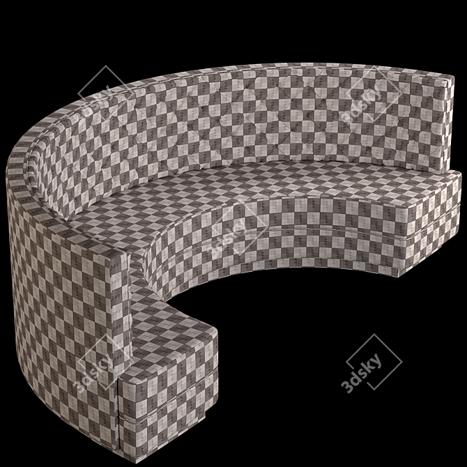 Elegant Bourbon Round Sofa 3D model image 3